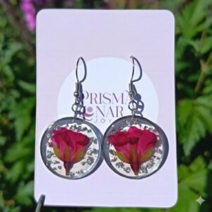 Aros botón de rosa